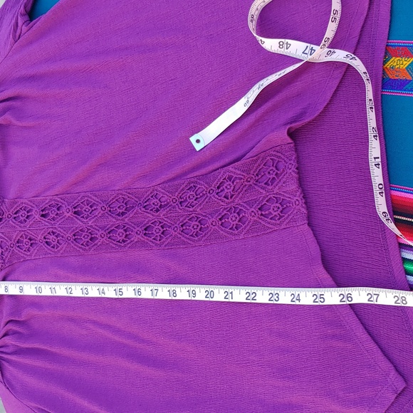 Peasants Women's Lace Top Long Sleeves in Purple size Medium - Picture 13 of 14